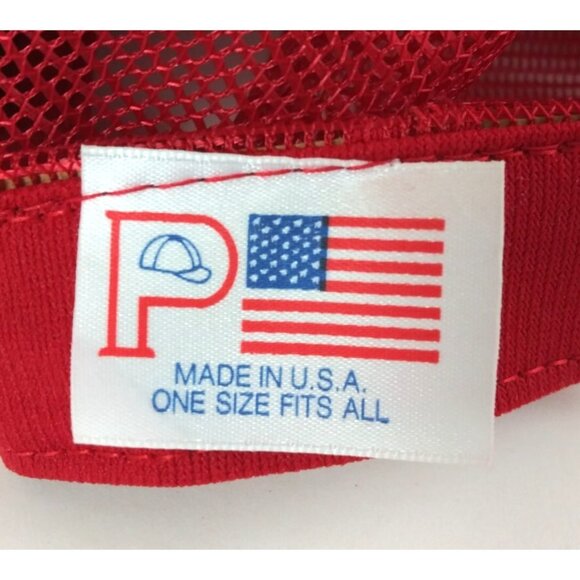 Vintage Farmland COOP Red Mesh Back Corded Snapback Baseball Cap Trucker Hat USA - Picture 7 of 7